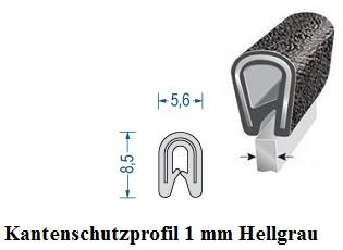 Kantenschutz Gummi, Für 1-3 mm Blechstärke. Pro/5Mtr. - tourmaster